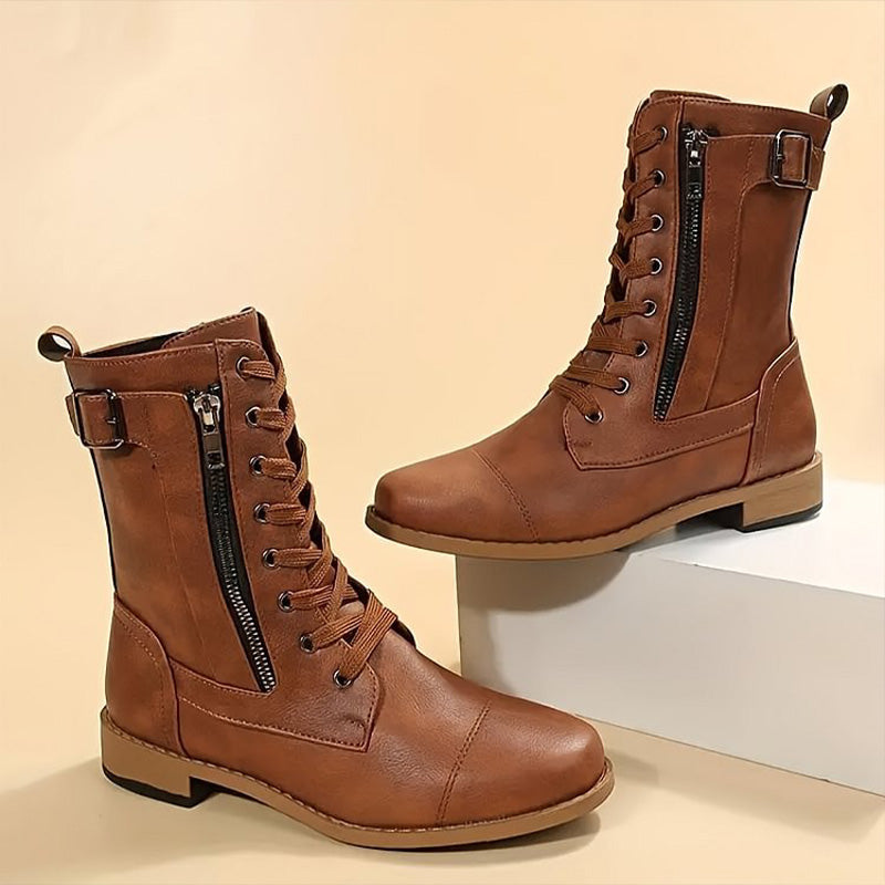 Women's Classic Ankle Boots - Comfortable Zip Up Shoes - Nocini