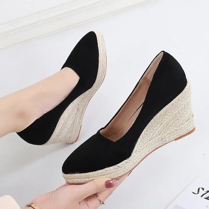 Luxury Leather Wedge Heels for Women - Nocini