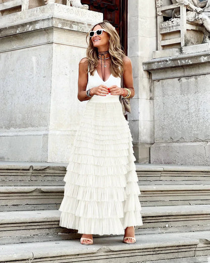 Flowy Long Skirt with Stretchy Waist