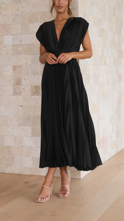 Flowy Long Pleated Dress