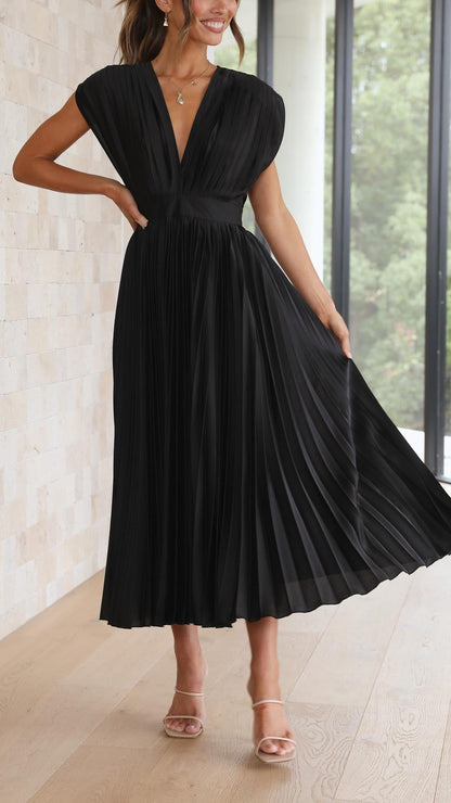 Flowy Long Pleated Dress