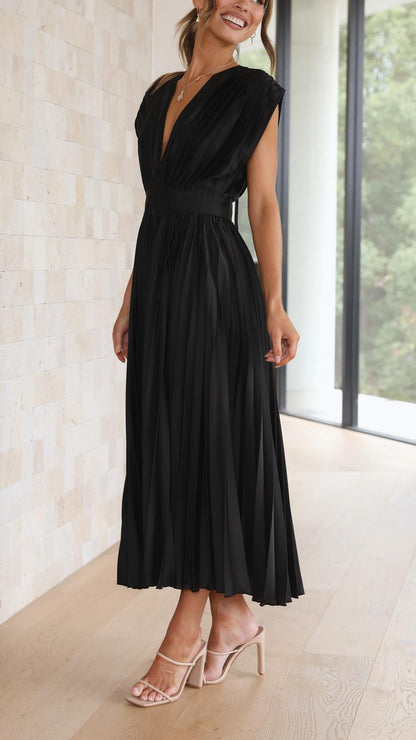 Flowy Long Pleated Dress