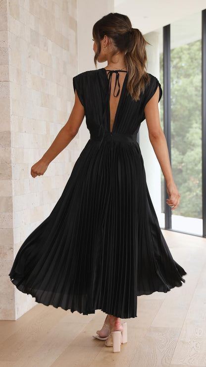 Flowy Long Pleated Dress