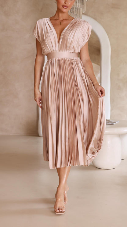 Flowy Long Pleated Dress