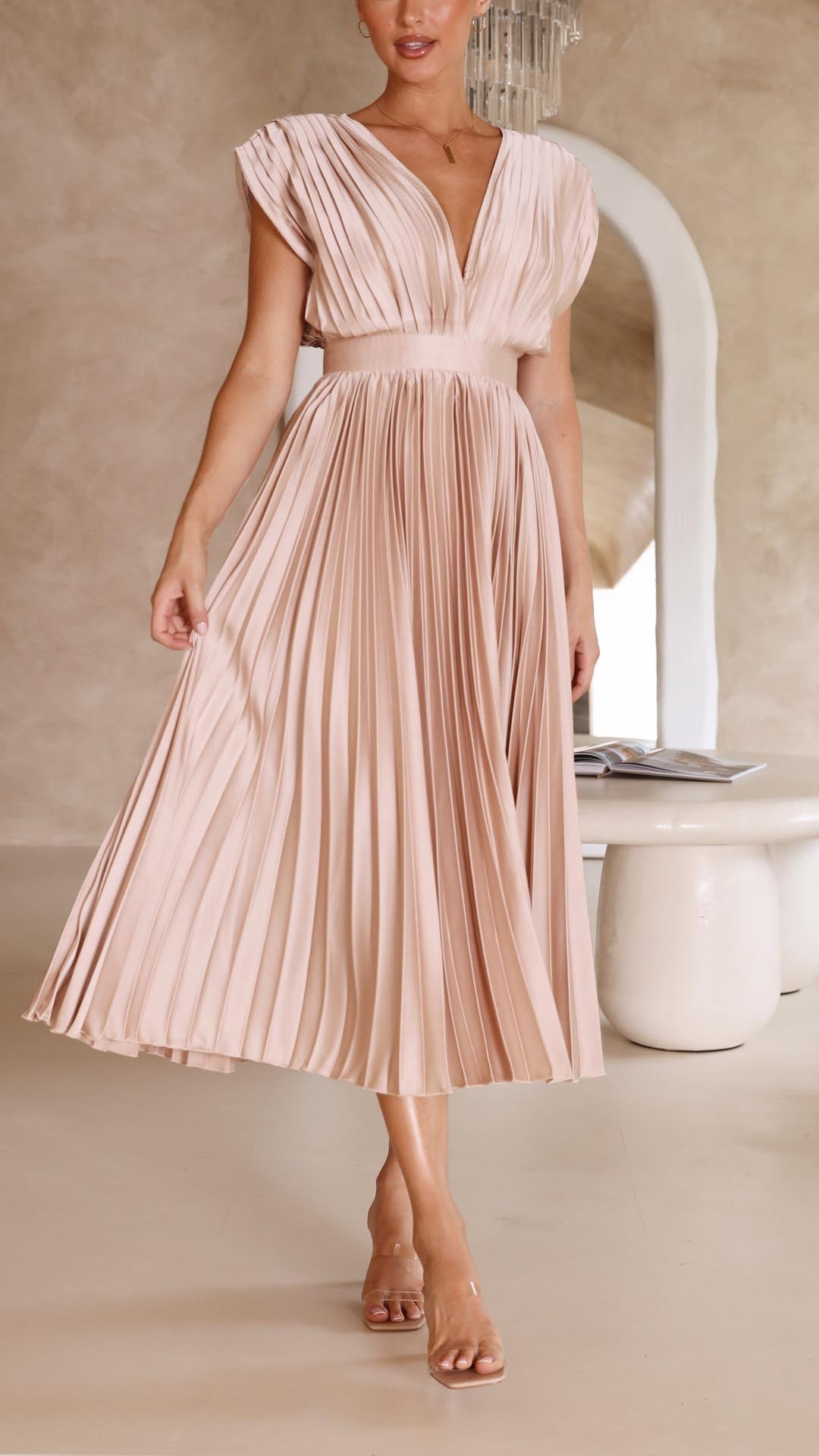Flowy Long Pleated Dress