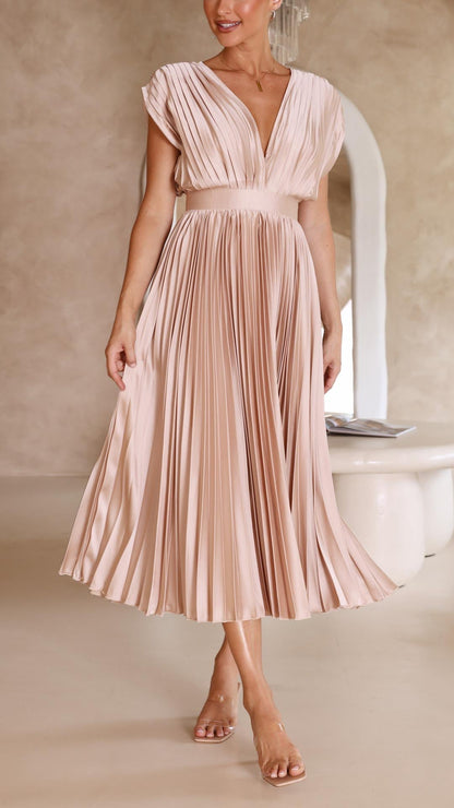 Flowy Long Pleated Dress
