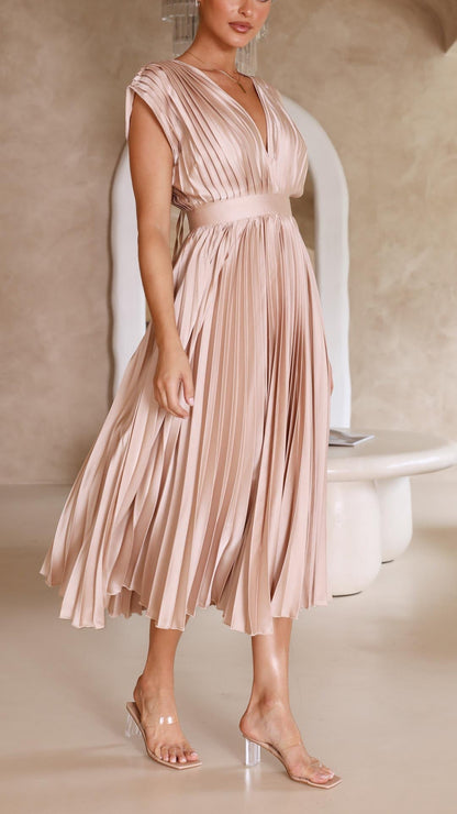 Flowy Long Pleated Dress