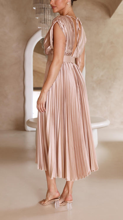 Flowy Long Pleated Dress