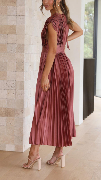 Flowy Long Pleated Dress