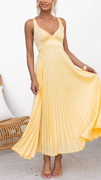 Floral V-Neck Long Maxi Dress - Olytrend