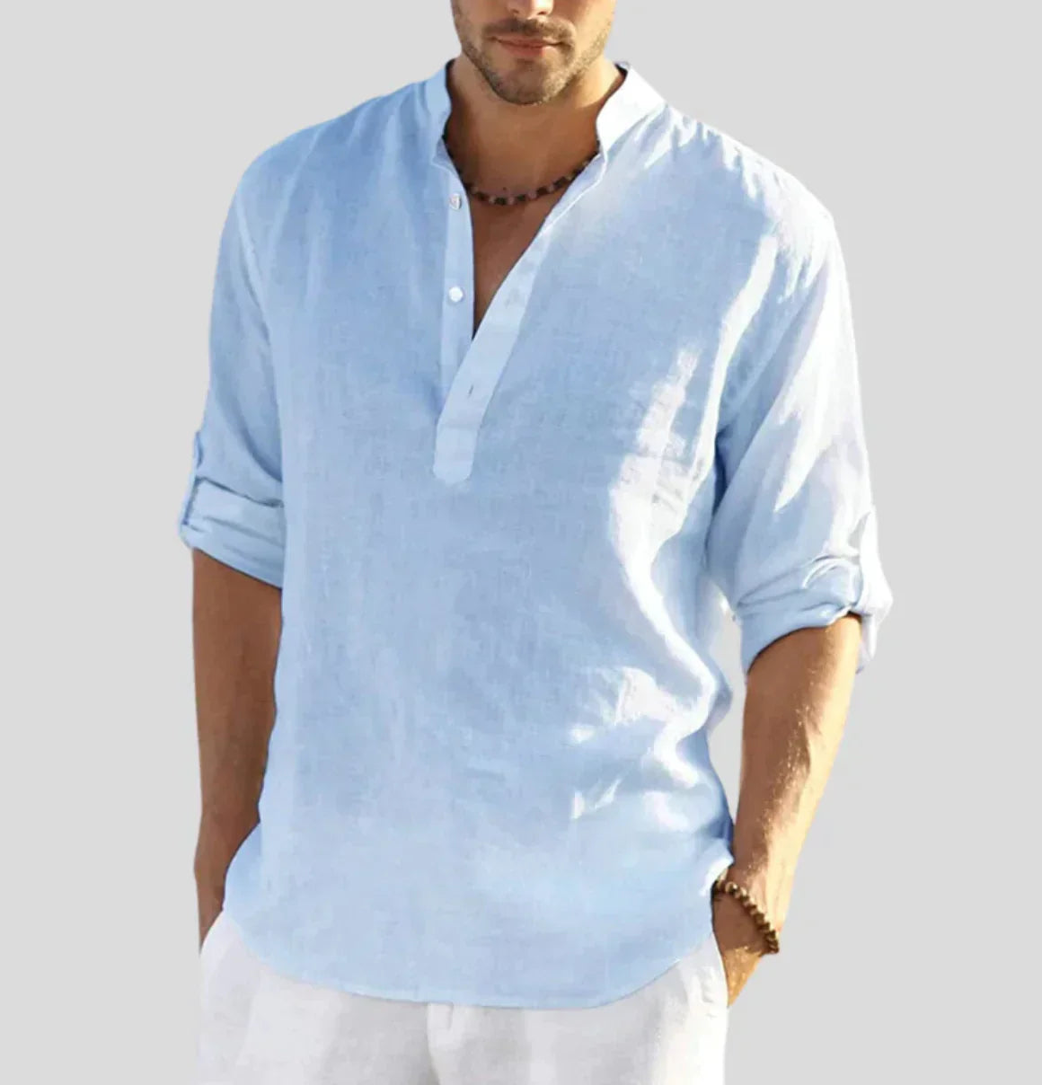 Classic Mens Relaxed Fit Henley Shirt - Nocini