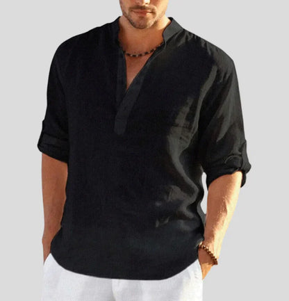 Classic Mens Relaxed Fit Henley Shirt