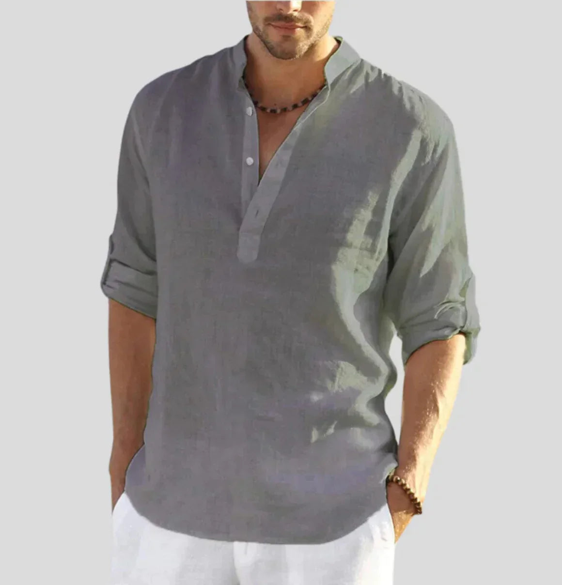 Classic Mens Relaxed Fit Henley Shirt