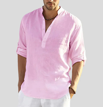 Classic Mens Relaxed Fit Henley Shirt