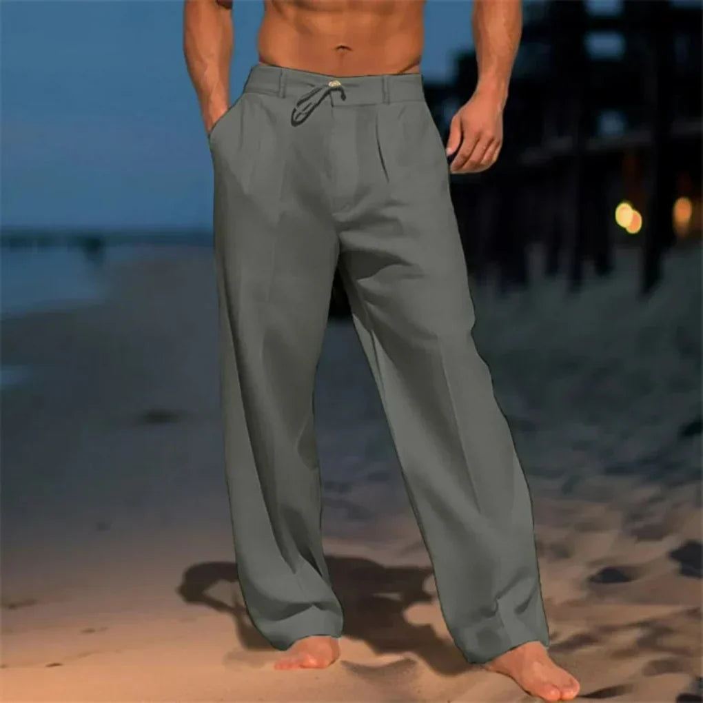 Men's Lightweight Casual Linen Pants - Olytrend