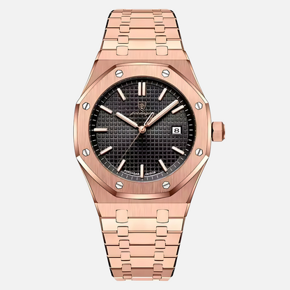 Classic Silver Leather Men's Watch