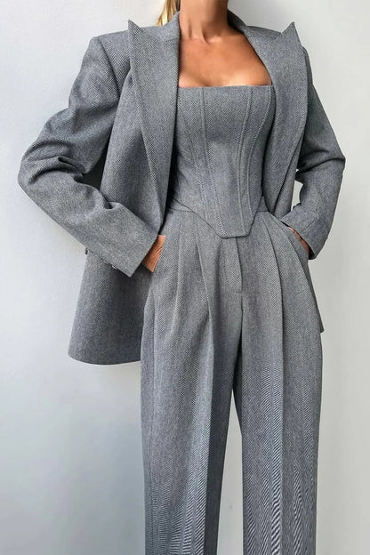 Classic Women's 3 Piece Pantsuit Set - Nocini