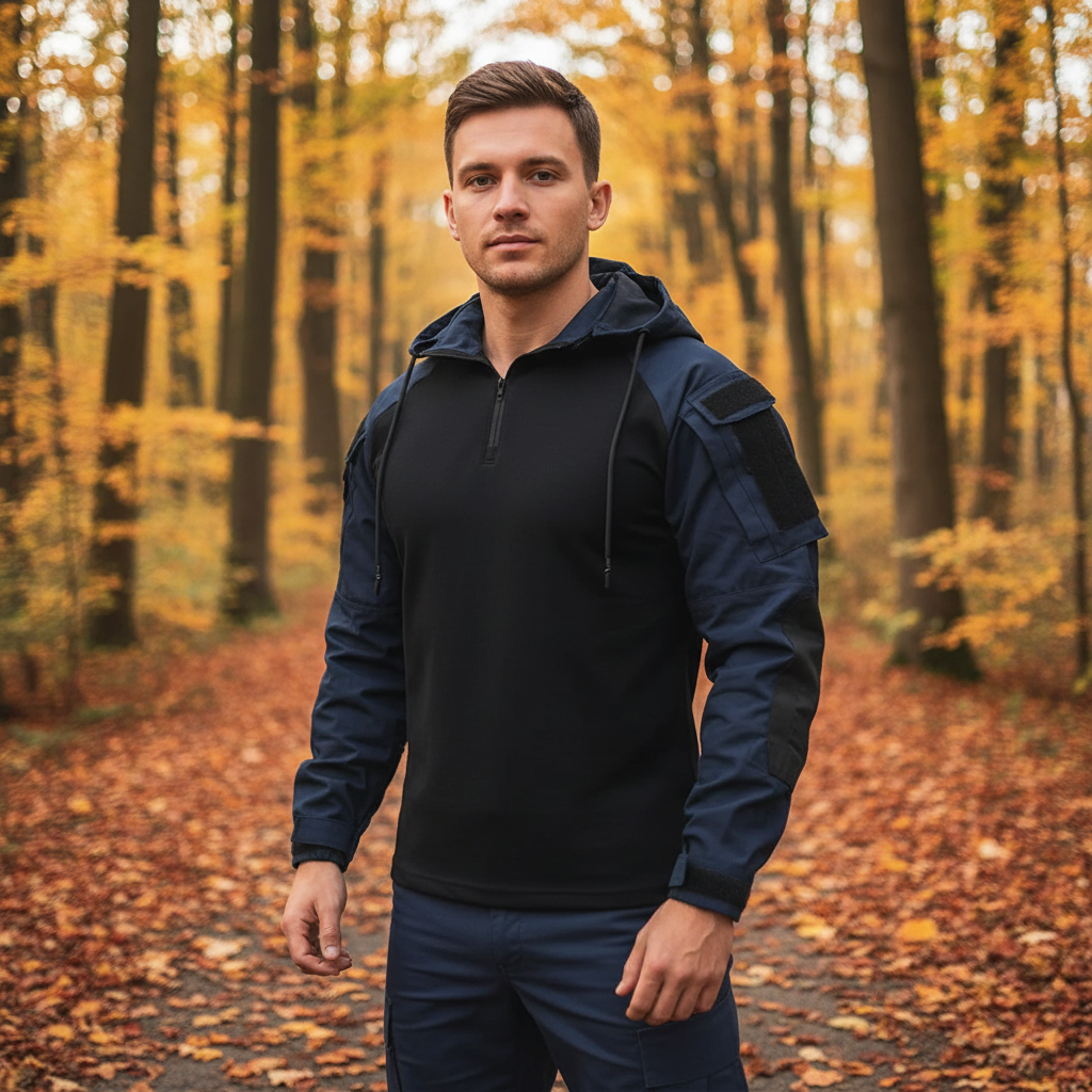 Military Style Fleece Hooded Jacket - Pexav