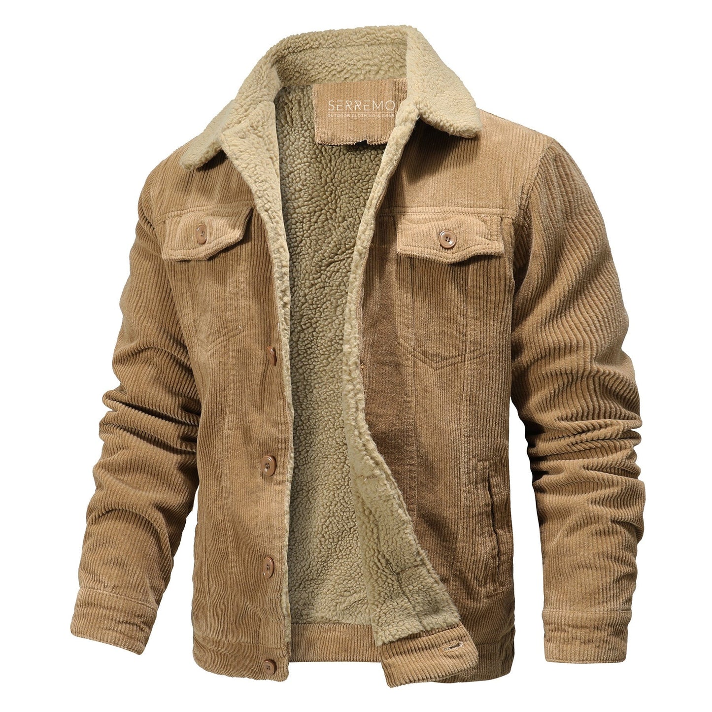 Classic Fit Collar Jacket | Fleece Lined Button Front Coat