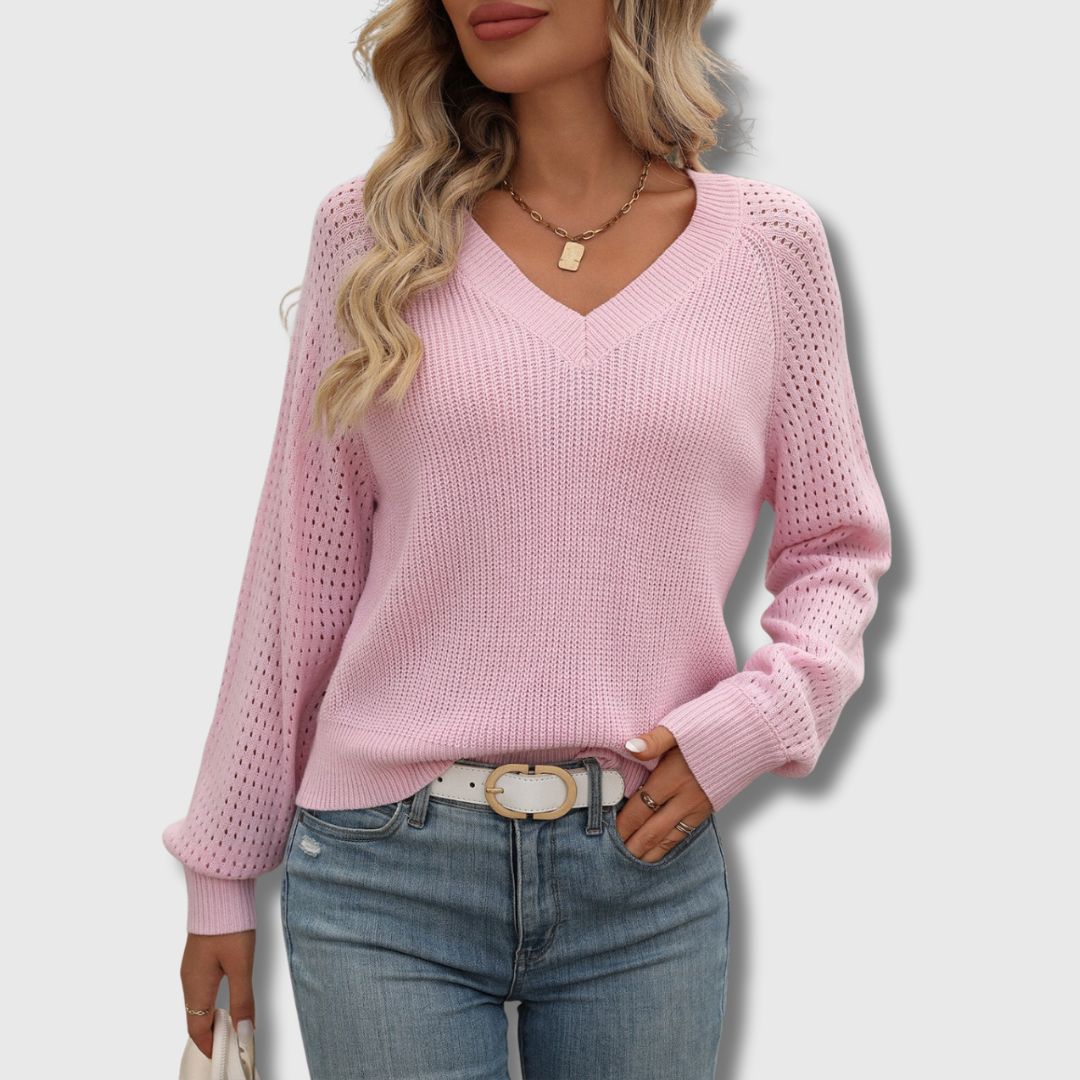Luxurious Green Crew Neck Pullover Sweater - Olytrend
