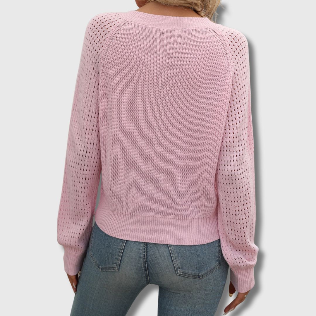 Luxurious Green Crew Neck Pullover Sweater