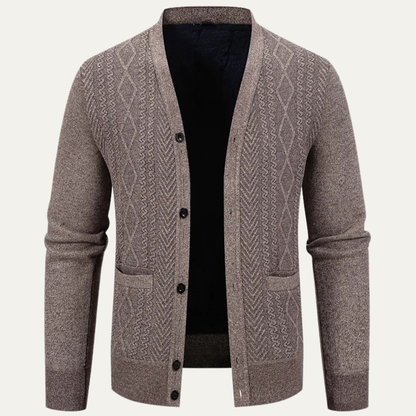 Men's Relaxed Fit V Neck Knit Cardigan Sweater