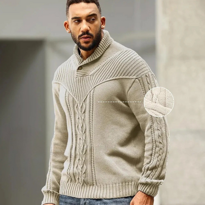 Classic Men's Cable Knit Crew Neck Winter Sweater