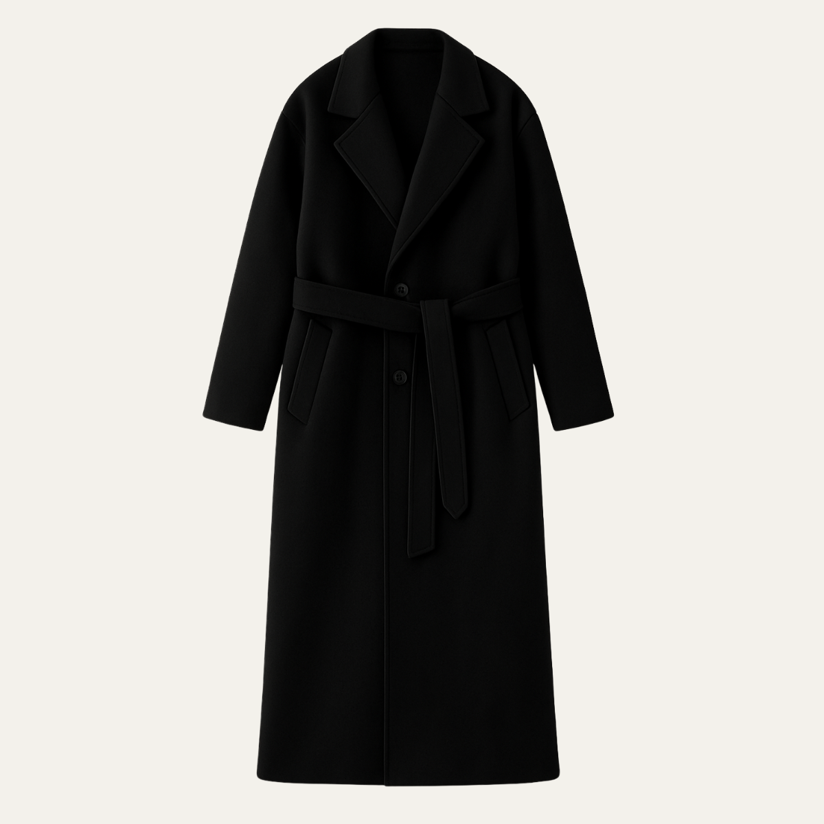 Classic Men's Camel Overcoat with Adjustable Belt - Nocini