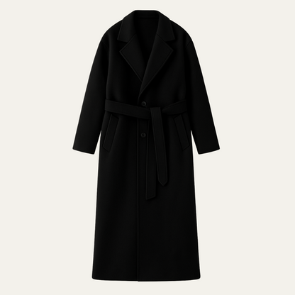 Classic Men's Camel Overcoat with Adjustable Belt - Nocini