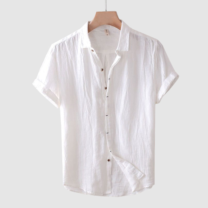 Rugged Distressed Linen Mens Shirt