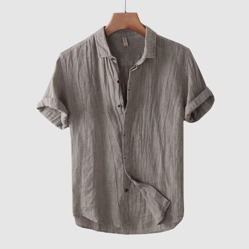 Rugged Distressed Linen Mens Shirt