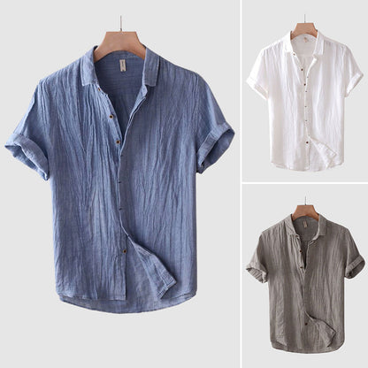 Rugged Distressed Linen Mens Shirt