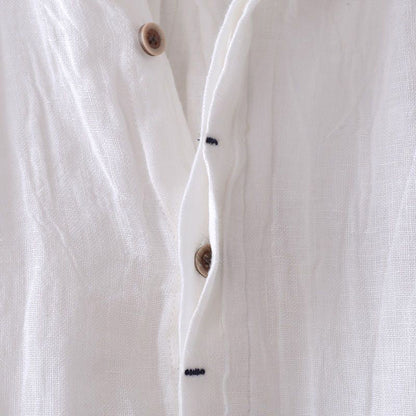 Rugged Distressed Linen Mens Shirt