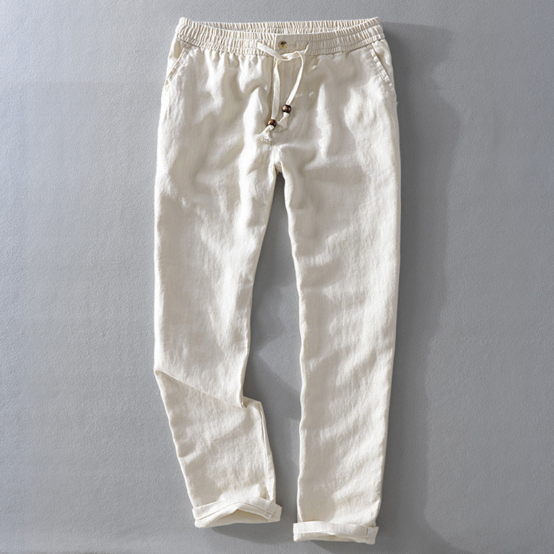 Comfortable Mens Casual Pants Elastic Waist Full Length