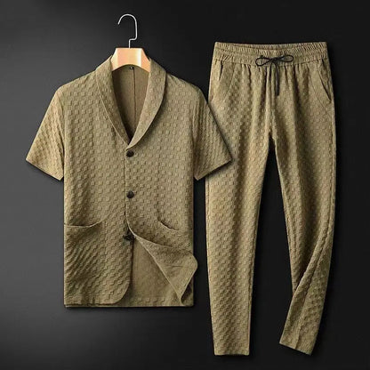 Casual Short Sleeve Mens Suit Relaxed Fit - Nocini