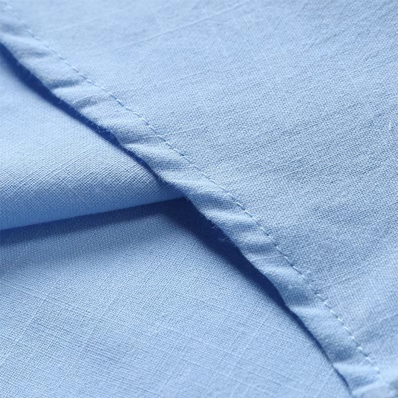 Relaxed Fit Men's Linen Short Sleeve Polo Shirt