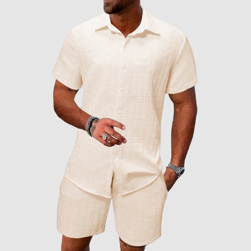 Men's Casual Shirt and Shorts Set – Loose Fit – Breathable Fabric - Nocini