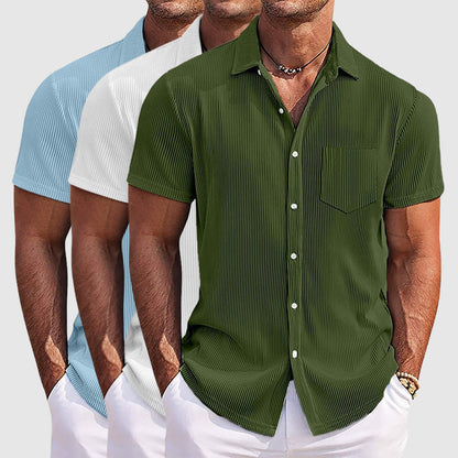 Relaxed Fit Men's Classic Summer Striped Shirt