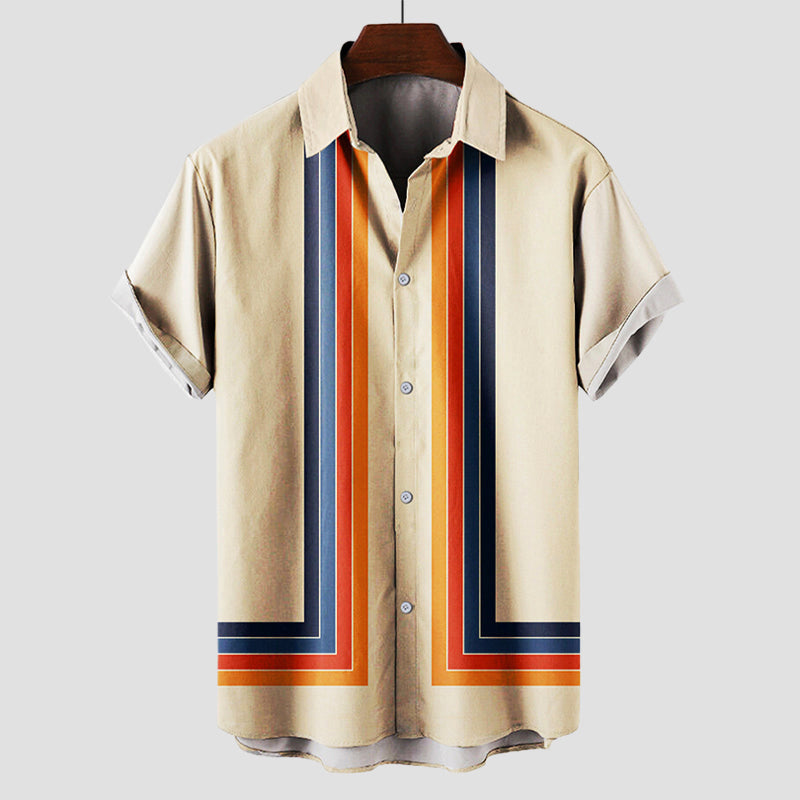 Classic Retro Stripe Mens Casual Shirt - Nocini