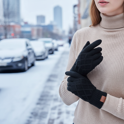 Warm Fleece Lined Winter Gloves - Pexav