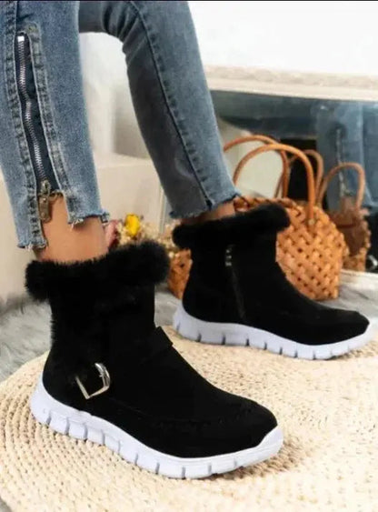Comfortable Mid Calf Boots for Women - Soft Velvet Style