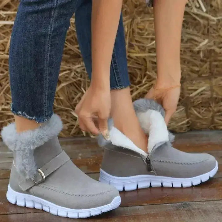 Comfortable Mid Calf Boots for Women - Soft Velvet Style - Nocini
