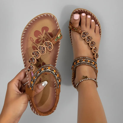 Flat Boho Flip Flop Sandals for Women - Olytrend