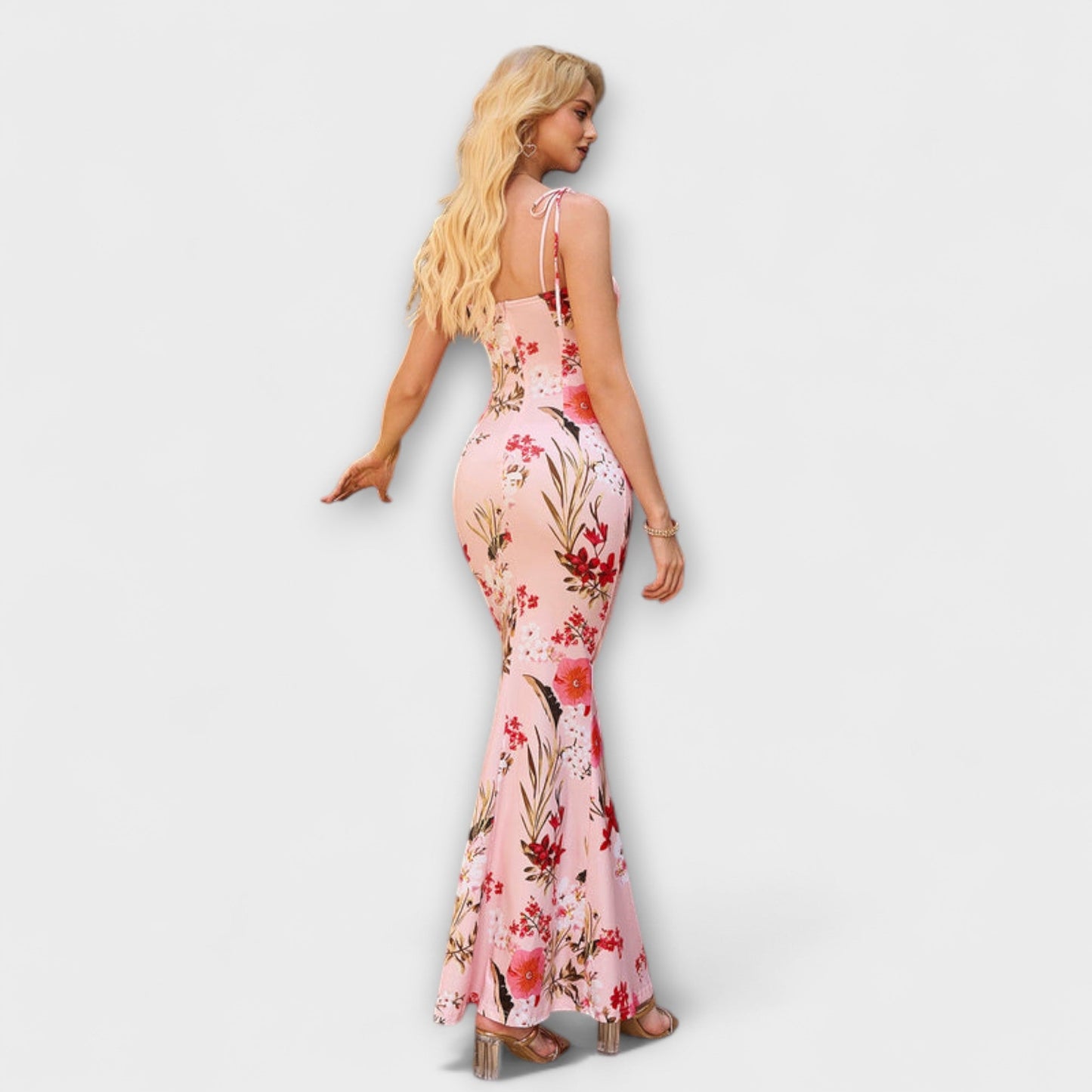 Elegant Flower Pattern Party Dress