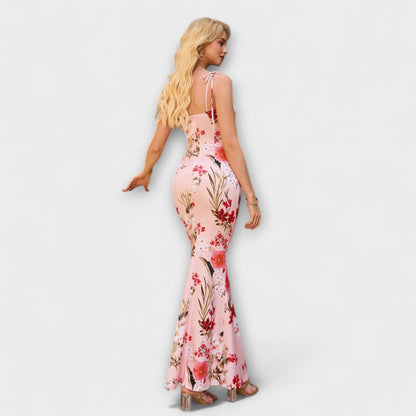 Elegant Flower Pattern Party Dress