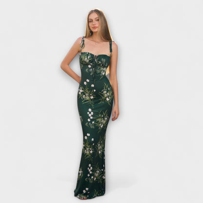 Elegant Flower Pattern Party Dress