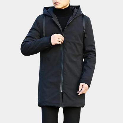 Classic Hooded Zip Up Coat - Nocini