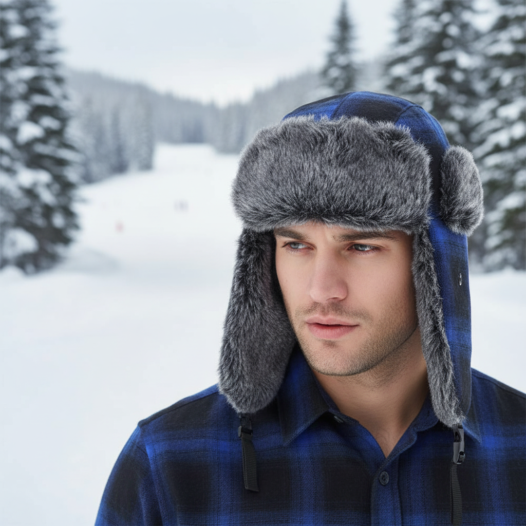 Warm Fleece Trapper Hat with Earflaps - Pexav