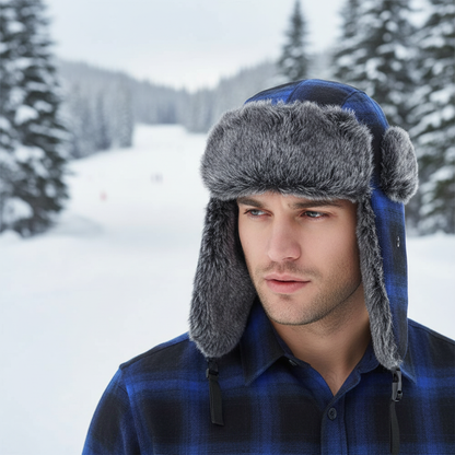 Warm Fleece Trapper Hat with Earflaps - Pexav