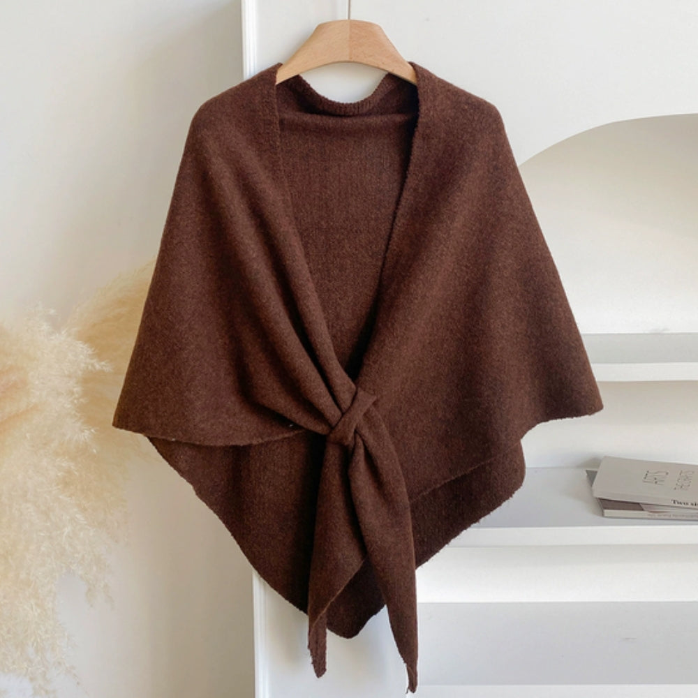 Soft Fringe Open Front Women's Poncho Cape Wrap